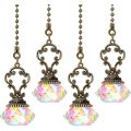 4 Pieces Artificial Crystal Ceiling Fan Pull Chains Pull Chain Extension with Connector for Light Ceiling Fan Desk Lamp.
