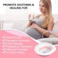 Sitz Bath, Sitz Bath for Hemorrhoids, Sitz Bath for Toilet Seat, Postpartum Care, Sits Bath Kit for Women, Collapsible, Flusher Hose, Drain Holes, Wider Seating Area, Deeper Bowl.