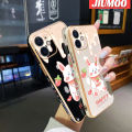 JIUMOO For Xiaomi MI Poco F4 GT POCO F3 GT Redmi K40 Gaming K50 Gaming Case Cartoon Strawberry Rabbit Luxury Plating Phone Cases New Square Edge Pattern Silicone Soft Case Camera Lens Shockproof Protection Cover. 