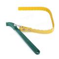 Multi-Purpose Adjustable Rubber Belt Strap Wrench and Steel Handle Adjustable Strap Filter Opener Wrench for Opening Filter, Pipe and Tin - Green 12 Inch. 