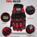 Pro Bike Leather Full Finger Hand Gloves  With Touch Screen For Bikers- Multi colors. 