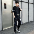 New Suit Fashion Short SleeveTT-shirt Loose Summer Wear Korean Men's Casual Student Sports Suit Handsome Match.