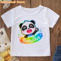 Rainbow Babybus Panda Graphic Print Tshirt Girls/Boys Kids Clothes Summer Short Sleeve T Shirt Harajuku Kawaii Children Clothing. 