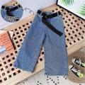 Girls Wide Leg Pants 2024 Autumn New Korean Version Baby Foreign Jeans Little Girls Casual Pants Children's Autumn Clothes. 