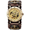 SHENHUA Retro Gothic Bronze Skeleton Automatic Mechanical Watch Men Steampunk Self Winding Clock Tourbillon Watch Reloj Hombre. 