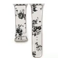 For Apple Watch Ultra 49mm&Watch Ultra 2 49mm / Series 9&8&7 45mm / SE 3&SE 2&6&SE&5&4 44mm / 3&2&1 42mm Fashion Pastoralism Style Little Floral Pattern Women Watch Leather Watch Band. 
