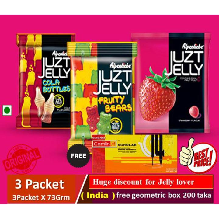 Juzt jelly with Free geometric box (worth of 200/-)-India 3Packet X 73Grm=219Grm