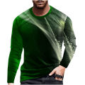 3D Print T Shirt For Men Striped Pattern Sweatshirt Casual Long Sleeve Male Oversized Breathable Clothes Leisure Comfortable Top. 