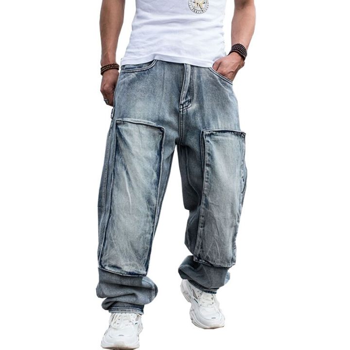 Baggy%20Jeans%20Mens%20Straight%20Denim%20Cargo%20Pants%20Biker%20Jeans%20Men%20Baggy%20Loose%20Blue%20Jeans%20With%20Side%20Pockets%20Jeans%20Men%20-%20Image%204