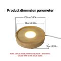 【Thriving】 Light Rotating Display Stand Wood Night Lamp Base Round USB Art Display Holder 10cm LED Light Dispaly Base Bedroom.