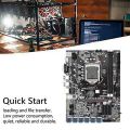 B75 12 GPU Mining Motherboard+CPU+Cooling Fan+Thermal Grease 12 USB3.0 to PCIE1X LGA1155 2XDDR3 Slot SATA3.0 for BTC/ETH. 