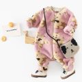 【Broad Sunlight shop】(NEW)Korean Style Zipper Winter Baby Rompers Cute Bear Printing Fleece Thickened Long Sleeve Toddler Jumpsuits Clothing Warm.