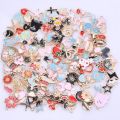30pcs/Lot Multistyle Drop Oil Colorful Enamel Charms For Jewelry Making Pendants KC Gold Color Metal Heart Butterfly Accessories.