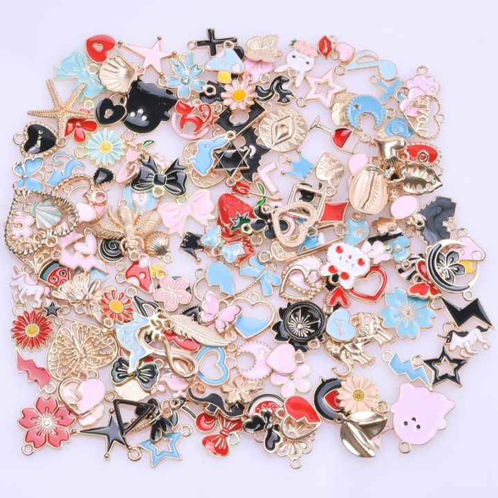30pcs/Lot%20Multistyle%20Drop%20Oil%20Colorful%20Enamel%20Charms%20For%20Jewelry%20Making%20Pendants%20KC%20Gold%20Color%20Metal%20Heart%20Butterfly%20Accessories%20-%20Image%202