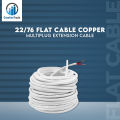 22/76 Flat Cable Copper 2 Core Wire- 15 feet (5 Yards) Use For Multiplug Extension Cable, Table Fan Cable, Ceiling Fan Cable, Pendant Light Cable, 1 Horse Water Pump and Others - multi plug. 
