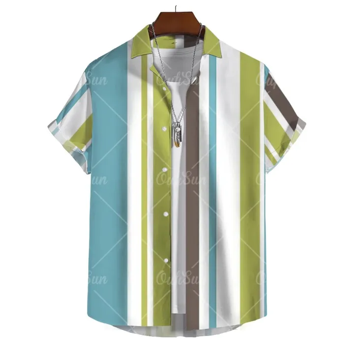 Hawaiian%20Men's%20Colourful%20Striped%20Social%20Camisa%20Short%20Sleeve%20Shirts%20For%20Men%20Casual%20Top%20Oversized%20Tee%20Clothing%20Fashion%20Y2k%20Hot%20-%20Image%204
