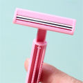Stainless Steel Safety Razor Double-layer Razor With Replacement Head T-shaped Rake Knife Cartoon Razor Face Blades Shaving. 