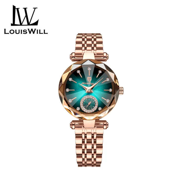 LouisWill%20Women's%20Fashion%20Watches%20Gradient%20Two%20And%20A%20Half%20Needle%20Watch%20Independent%20Second%20Disk%20Design%20Diamond%20Encrusted%20Steel%20Band%20Watch%20Casual%20Quartz%20Watch%20Elegant%20Gifts%20-%20Image%202