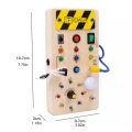 Montessori Busy Board Light Switch Toy Wooden Sensory Toys For Toddlers Activity Board Switch Box Buttons Wires Control Panel.