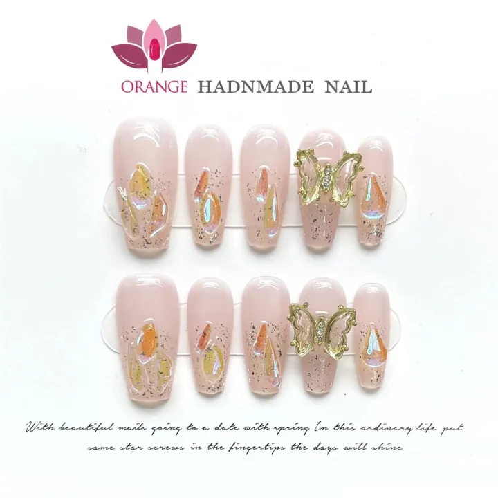 Handmade%20Medium%20Press%20On%20Nails%20Reusable%20With%20Design%20Nails%20Full%20Cover%20Artificial%20Manicuree%20Wearable%20XS%20S%20M%20L%20Size%20Nails%20Art%20-%20Image%203