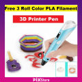 Pix 3D Art Printing Printer Pen-3D Pen Automatic Feeding 3 Piece color Filament Refill -5 V Mini 3D Printer Machine, attractive gifts for kids.