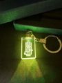 3D Crystal Led Light Key Chain for Gift Bike Laser Glass Islam Rectangle Key ring.