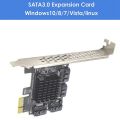 PCIe SATA Card 4 Port Expansion Card,SATA III 6 Gbps Controller Expansion Card, PCIE 1X to 4 Port SATA3.0 Expansion Card. 
