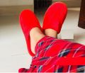 Red Winter Slipper Wool Slipper House Slipper Floor Slipper. 