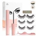 Magnetic eyelash suit 3 pair false eyelash with eyeliner. 