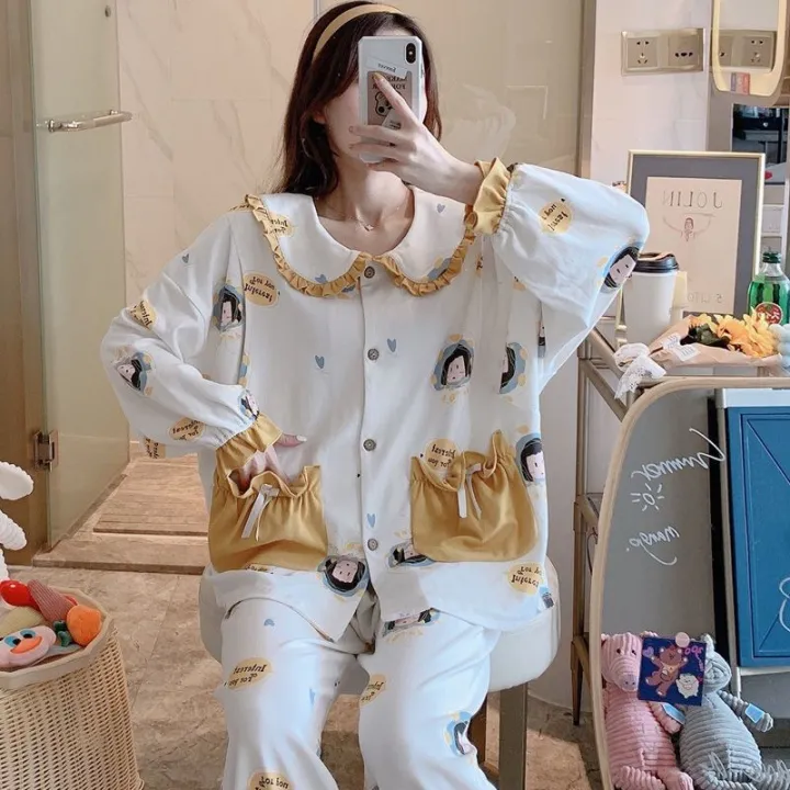 100%25Cotton%20Pajamas%20for%20Pregnant%20Women%20Spring%20and%20Autumn%20Confinement%20Clothing%20Postpartum%20Maternal%20Feeding%20Nursing%20Wear%20Summer%20and%20Autumn%20Homewear%20Suit%20-%20Image%204