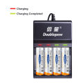 Doublepow UK83 4-Slot 1.2V AA & AAA Ni-MH/ Ni-Cd Battery Fast Charger with USB Portable Connector - 1 Piece. 