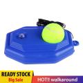 Wal 1pc Blue Plastic Racket Ball Trainer Single Tennis Practice Base Device Kit.