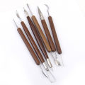 Pottery Clay Sculpture Carving Modeling Tools Wooden Handle of 6pcs.