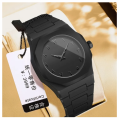 Aura Arabic Watch for Men – Black Quartz Wrist Watch | Matte Black Octagonal Design | Premium Metal Strap | Includes Gift Box.