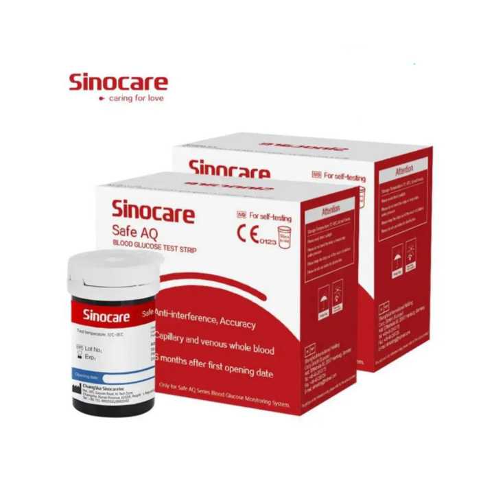 Sinocare Safe AQ 25 Pcs Test Strip for Glucometer Blood Glucose