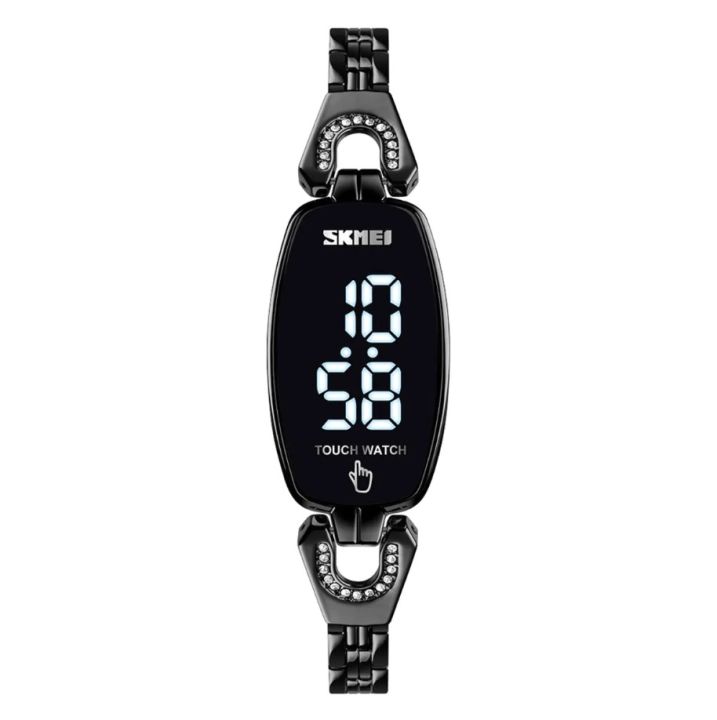 SKMEI SK1588S Black Stainless Steel Digital Watch For Women - Black