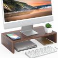 Monitor Stand - Computer Monitor Riser with 16.7 Inch Shelf, Wood Desktop Stand for Laptop Computer Screen, Desk Organization, Office Supplies. 