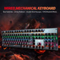 Wired Mechanical Keyboard 26-key Rollover/9 Backlit Modes/Double Shot Keycaps/Multifunctional Combination Keys/Blue Switch Black.