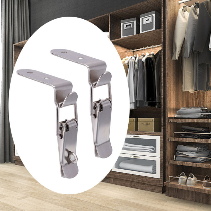 1/4%20Pcs%2090%20Degrees%20Buckle%20Hook%20Lock%20for%20Wooden%20Box%20Stainless%20Steel%20Spring%20Loaded%20Draw%20Toggle%20Latch%20Clamp%20Clip%20Silver%20Hasp%20Latch%20Catch%20-%20Image%202