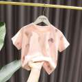 short sleeved t shirt children's top baby half sleeved girls' summer outfit Zhongmin one.