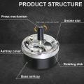 1pcs Stylish Metal Windproof Press Rotating Lid Home Office el Flame Retardant Ashtray For Cylinder r Gift.