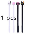 1/5pcs Korea Creative Cartoon Cat Cat Paw Neutral Pen Black Student Gel Pen Stationery. 