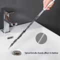 Pipe Dredging Cleaning Brush Bathroom Hair Sewer SiCleaning Brush Drain Cleaner Flexible Cleaner Clog Plug Hole Remover Tool-White-4024.