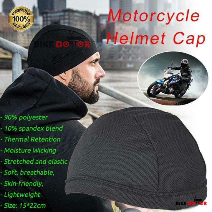Helmet Inner Cap (Slim Fit-will not cover your ear) for Motorcycle Helmet Cycling and Outdoor Helmets- Black (BOGO- Buy 1 Get 1)