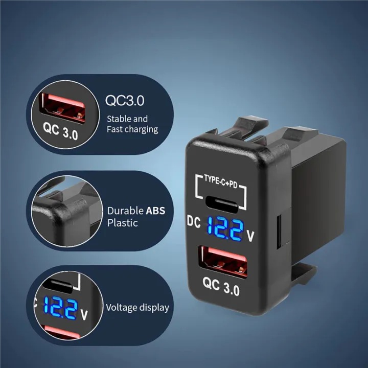 12V-24V%20USB%20Outlet%20Dual%20Quick%20Charge%203.0%20&%20PD%20USB%20C%20Port%20Charger%20Socket%20Power%20Adapter%20for%20Car%20Boat%20Marine%20Truck-A%20-%20Image%202