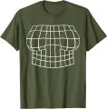 Magnified Chest Optical Illusion Grid Boobs 3D Graphics Idea T-Shirt. 