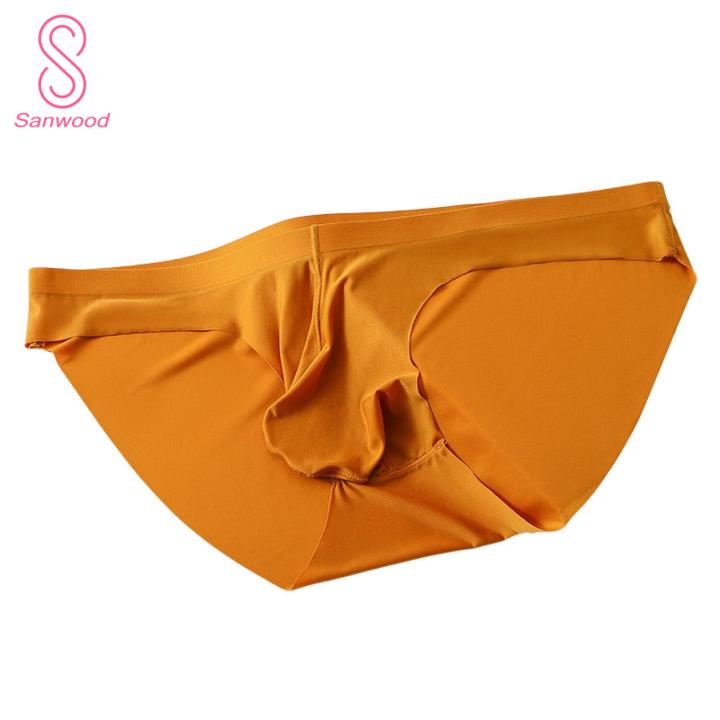 Male Panties Seamless Ice Silk Mid-Waist Male Underwear