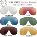 ALBA OPTICS Delta/Stratos Photochromic Lenses Replaced Polarized Lenses for Cycling Sunglasses Blue Red Color. 