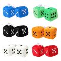 1 Pair Fuzzy Dice Dots Rear View Mirror Hanger Decoration Car Styling Accessories. 