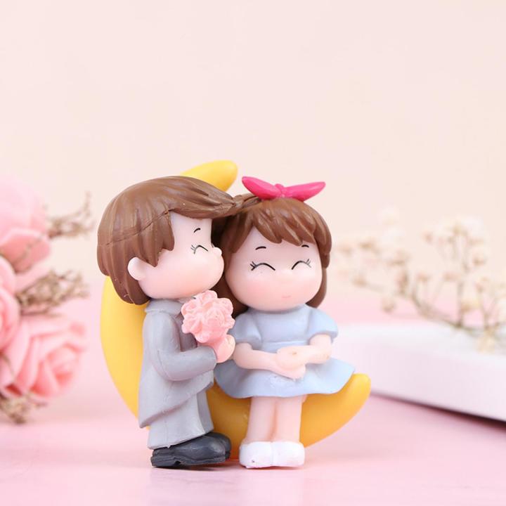 Romantic Couple Figurines Sweety Lovers Craft Fairy SceneDIY Micro Wedding Decor